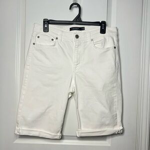 RALPH LAUREN BLACK LABEL Stretch White Shorts Sz  8 *READ